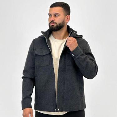 Imagem de Jaqueta Broken Rules Tecido com Capuz Masculina, P, Preto