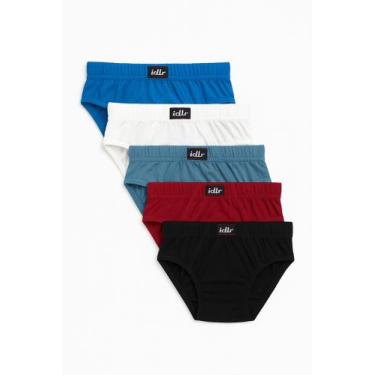 Imagem de Kit Com 05 Cuecas Slip Infantil 100% Algodão - Idis, M (4 a 5 ano)