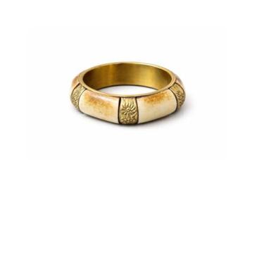 Imagem de Bracelete Indiano Boho Chic em Osso e Metal 7 cm - Loja da ndia