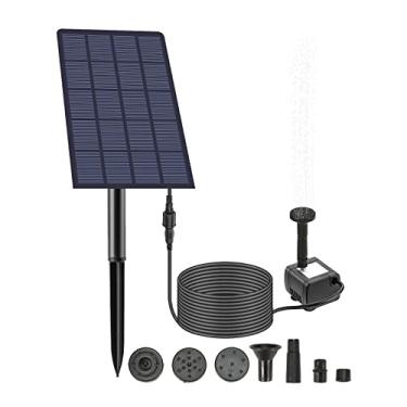 Imagem de Tingpai Bomba de fonte solar de 2,5 W com 4 bicos DIY bomba de água submersível pa banho de pássaros montada na parede bomba de fonte plug-in pa tanque de pe es jardim piscina aquário