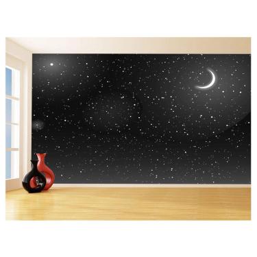 Imagem de Papel De Parede 3D Espaço Estrelas Fase Da Lua 3,5M Nsp151