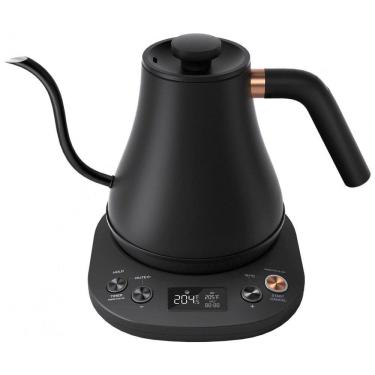 Imagem de Chaleira Elétrica 800mL em Aço Inoxidável com Desligamento Automático e Controle de Temperatura, 1200W, 110v, MECITY HB 3166M, Preto