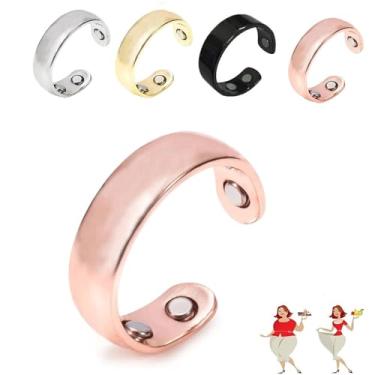 Imagem de ABISIN Auvulis Anel de Enxaqueca Ajustável Aço Inoxidável Calmi Anéis Vitalidade Linfática Anéis Magneti Antironco Anel Anti-ronco Joia Alívio da Enxaqueca para Mulheres e Homens, Aço inoxidável, Sem