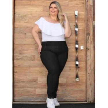 Imagem de Calça Plus Size Skinny Alta Compressão Cotton Jeans 46 A 56 - LM Plus 