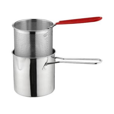 Imagem de Cesta De Fritura Profunda Em Aço Inoxidável, Filtro De Óleo, Peneira, 
