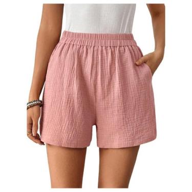 Imagem de Shorts largos MakeMechic Dusty Pink para mulheres plus size
