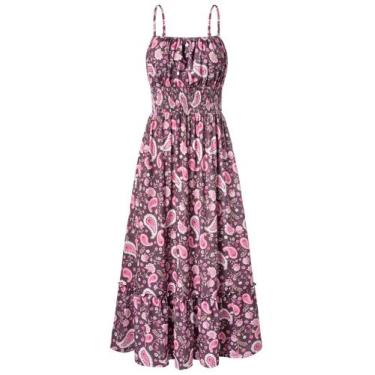 Imagem de Vestido longo GRACE KARIN Floral sem mangas Spaghetti XXL