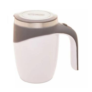 Imagem de Caneca Mixer de Aço Inox C/ Tampa Branca 440ml 2899 Lyor