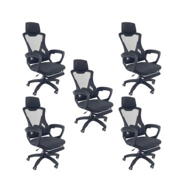 Imagem de Kit 5 Cadeiras de Escritório Oficial Supreme Preto