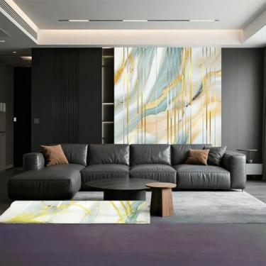 Imagem de Papel de parede banhado a ouro textura de mármore autoadesivo impermeável à prova de umidade imitação de azulejo lavável cozinha e banheiro adesivo decorativo azul dourado 40 cm * 300 cm