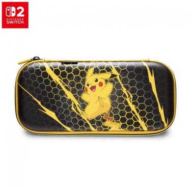 Imagem de Estojo Slim PowerA para Nintendo Switch 2 Pikachu Storm com suporte de mesa e espaço para 10 jogos