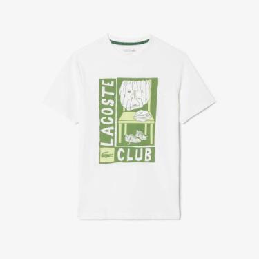 Imagem de Camiseta Esportiva Estampada - Lacoste, P, Branco