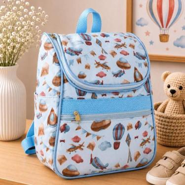 Imagem de Mochila Maternidade Média Elegante Espaçosa Prática Resistente Cor:Azu
