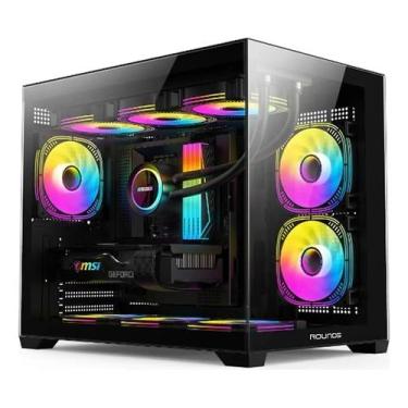Imagem de Gabinete Round5 Blast Mid Tower M-atx Aquário Vidro Preto - Round 5