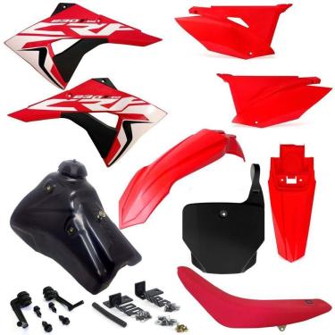 Imagem de Kit Plástico Carenagem Number X cell Crf 230 2007 2008... Tanque 7 Litros