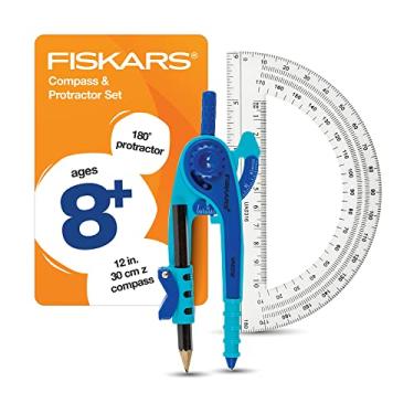 Imagem de Fiskars Conjunto de geometria, bússola e transferidor, a cor recebida pode variar