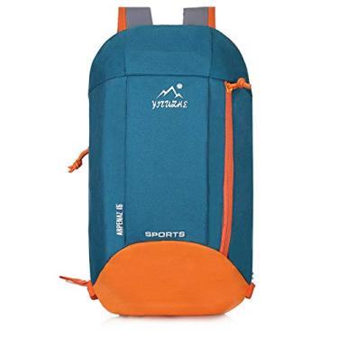 Imagem de Elonglin Mochila ultraleve dobrável pequena para caminhadas e esportes ao ar livre, Azul, laranja, 40 cm * 9 cm * 22 cm, Macio