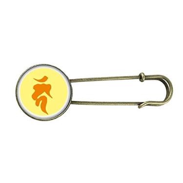 Imagem de Broche de metal retrô com estampa de sânscrito de presunto da Culture Religion