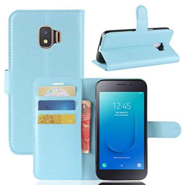 Imagem de Capa para Samsung J2 Core, capa tipo carteira flip de couro PU premium com compartimento para cartão, suporte e fecho magnético [capa interior TPU à prova de choque] compatível com Samsung J2 Core