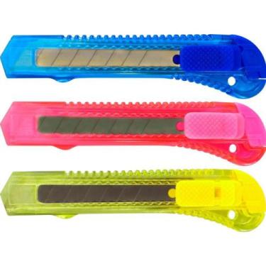 Imagem de Estilete Largo Plástico 18MM - Cores Sortidas - Gramp Line