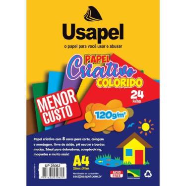 Imagem de Bloco para Educação Artística Usapel 8 Cores A4 120G 24 Folhas - Filip