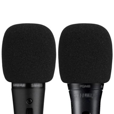 Imagem de Musiin Espuma de microfone compatível com Shure SM48, SM86, PGA48, SM58LC, BETA58A, WA713 Capa de espuma antipop de microfone portátil vocal, filtro de espuma de esponja, capa de vento para microfone (preto) pacote com 2