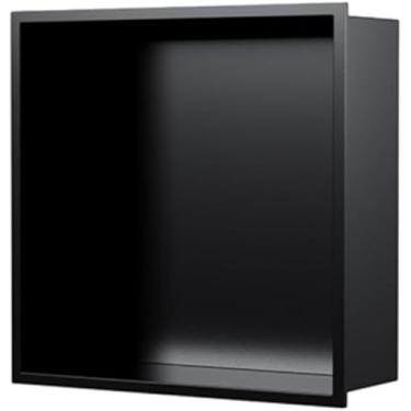 Imagem de Armário De Banheiro Nicho De Armazenamento De Azulejos, Chuveiro Embutido Em Aço Inoxidável 304, Nicho Quadrado Organização Doméstica Fácil Limpeza Economia De Espaço Par, Black