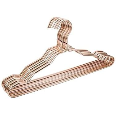 Imagem de Cabide padrão 10/20 peças cabides de metal para ganchos de roupas casa liga de alumínio antiderrapante secagem rack engrossar à prova de vento roupa íntima cinto cabide de casaco (cor: azul, tamanho