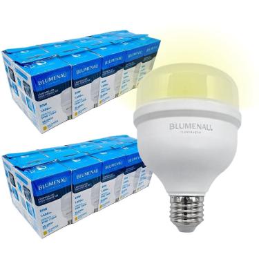 Imagem de 20x Lâmpada Bulbo Led Alta Potência 20w Branca Quente 3000k