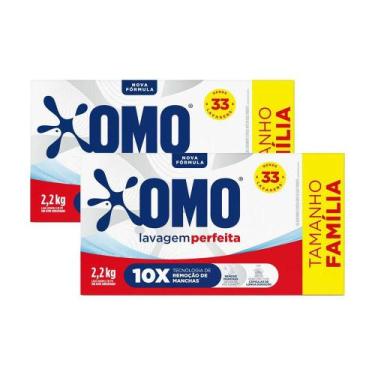 Imagem de Kit 2 Lava-Roupas em Pó Omo Lavagem Perfeita 2,2kg