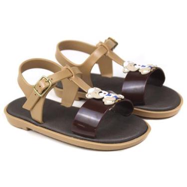 Imagem de Sandália Infantil Masculina Confortável Papete Enfeite Ursinho Cor Bab