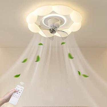 Imagem de Ventilador de teto com iluminação LED Ventilador de rotação de 360 ° Luz de teto Ventilador de controle remoto Lâmpada de teto Velocidade do vento regulável Lâmpada de teto de 50W Ventilador