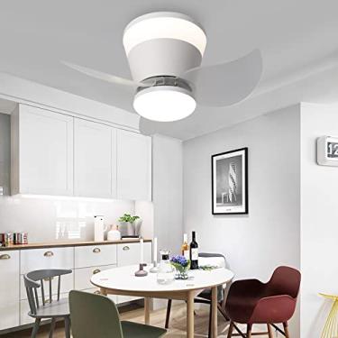 Imagem de Ventiladores de teto silenciosos para quartos infantis com luzes e motor DC reversível remoto 6 velocidades LED Ventiladores de teto com luz de 3 cores com lâmpadas e temporizador verão e in