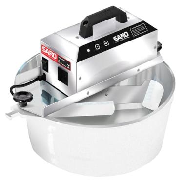 Imagem de Saro Panela Misturadora Digital, Branca, 30 Velocidades, com LED Indicativo, Carenagem de Aço Escovado, 35x30x13cm, para Doces e Massas