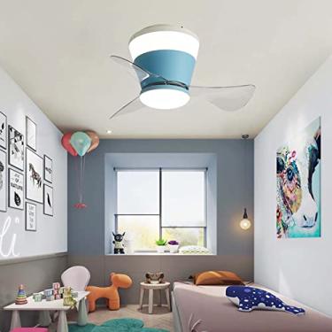 Imagem de Ventiladores de teto infantis com luzes e controle remoto Ventilador de teto DC com iluminação silencioso reversível de 6 velocidades Ventiladores de teto pequenos modernos com lâmpadas para
