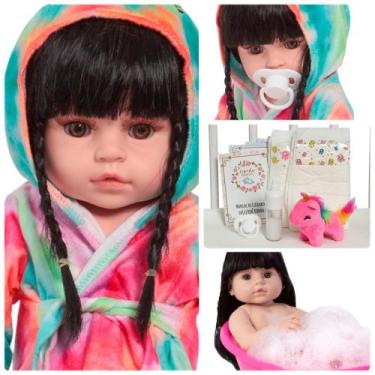 Imagem de Boneca Reborn Bebê Corpo de Silicone Saída de Banho Fofinha - Cegonha 