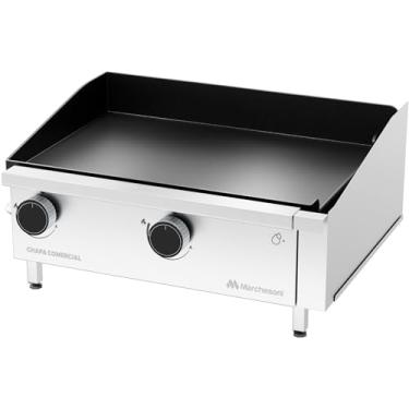 Imagem de Chapa Comercial Elétrica Marchesoni CH.6.062 (2 Queimadores) – 138 Hambúrgueres/h, Aquecimento Uniforme, Gaveta de Óleo, Borda Flow Max, Limpeza Fácil