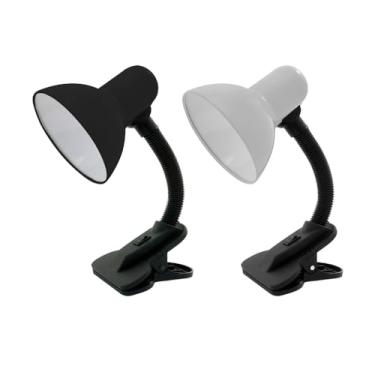 Imagem de LUMINARIA DE MESA ARTICULAVEL C/CLIP BRANCA/PRETA BIVOLT 2,5A 29CM - CM24