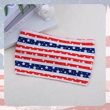 Imagem de Bandana feminina de 4 de julho, vermelha, branca, azul, acessórios de cabelo para tranças, xales, festa do dia da independência, bandanas antiderrapantes