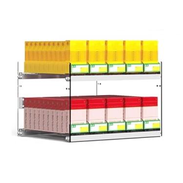 Imagem de Rack de exibição de cigarro de acrílico transparente - suporte divisor automático para supermercados e lojas, 43,5 x 28,4 x 24,5 cm, organizador de cigarros elegante e empurradores para varejo