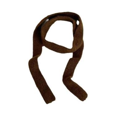 Imagem de Cachecol Feminino Listrado De Pelúcia Versátil Fino Estreito Longo Est