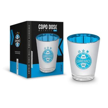 Imagem de Copo Dose BrasFoot Vidro Licenciado Metálic Gremio Foot-Ball Porto Ale