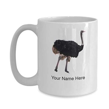 Imagem de Caneca de avestruz personalizada - Caneca de café de avestruz - Ideia de presente de avestruz - Copo de avestruz personalizado - Caneca de café de 425 g
