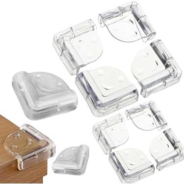 Imagem de 4 Protetor de Canto De Mesa Kit 4 Peças Cantoneira Batente De Silicone Quina De Móveis Armário Vidro Adesivo Proteção e Segurança Para Bebê e Sua Casa