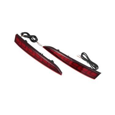 Imagem de Hihaha Para-choque traseiro refletor neblina freio cauda seta luz vermelha âmbar LED para Hyundai Accent Verna 2016 2017 2018 2019 lente vermelha 1 par de material durável