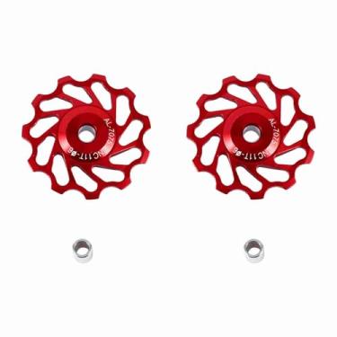 Imagem de Rolo Guia do Desviador Traseiro da Bicicleta, Polias Leves de Liga de Alumínio, Rolamentos de Esferas Lisos, 7/8/9/10 Velocidades, 2 Peças de Rolamentos Cerâmicos (11T)