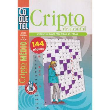 Imagem de Livro De Passatempos Coletânea Coquetel Cripto Cruzada Nível Médio Vol