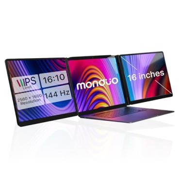Imagem de Monduo Pro Duo de 16 polegadas – Extensor de tela dupla portátil IPS 2K, 144Hz, 100% DCI-P3, compatível com MacBook M1/M2/M3 e Windows, HDMI/USB-C, ideal para jogos e uso profissional