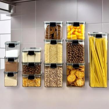 Imagem de Monte Seu Kit Pote Hermético Para Mantimentos De Cozinha Dispensa Armário Plástico(Kit 12-13 Potes)