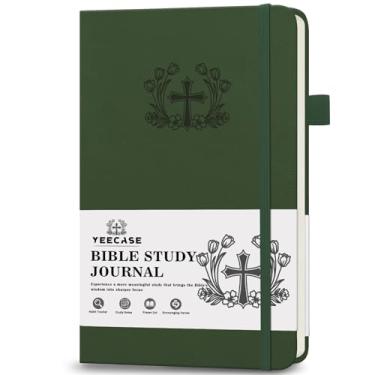 Imagem de YeeCASE Diário de estudo da Bíblia, diário de oração bíblica da igreja, caderno de escrituras de estudo para anotações, presentes religiosos baseados e materiais de estudo da Bíblia (verde)